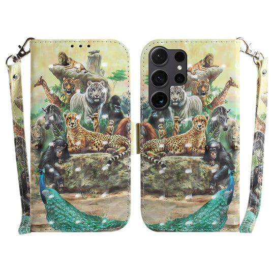 For Samsung Galaxy S25 Ultra 5G 3D Colored Horizontal Flip Leather Phone Case(Zoo) - Galaxy S25 Ultra 5G Cases by PMC Jewellery | Online Shopping South Africa | PMC Jewellery | Buy Now Pay Later Mobicred