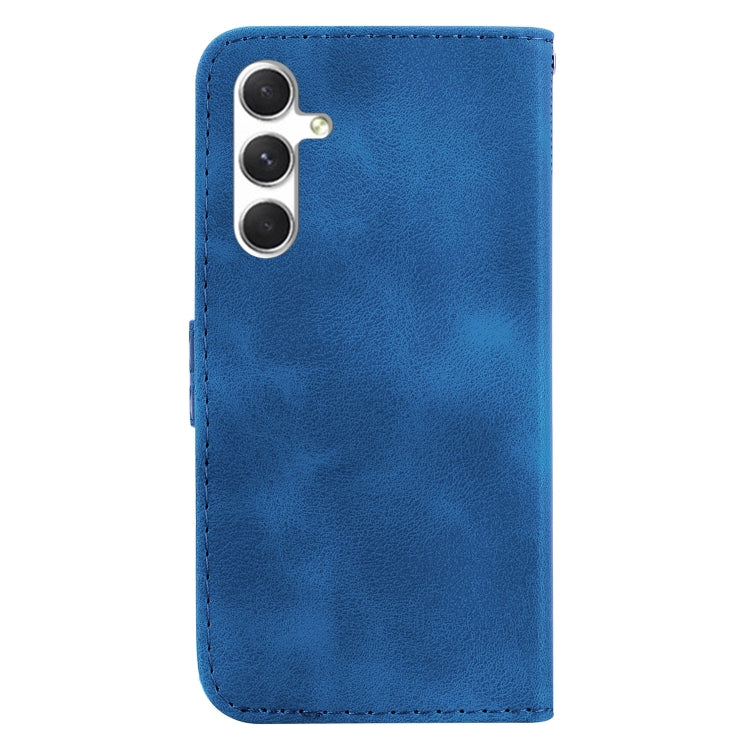 For Samsung Galaxy S25+ 5G Seven-shaped Embossed Leather Phone Case(Blue) - Galaxy S25+ 5G Cases by PMC Jewellery | Online Shopping South Africa | PMC Jewellery | Buy Now Pay Later Mobicred