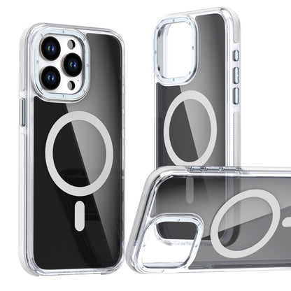 For iPhone 16 Pro Magsafe Dual-Color Transparent Black Full Coverage Phone Case(White) - iPhone 16 Pro Cases by PMC Jewellery | Online Shopping South Africa | PMC Jewellery | Buy Now Pay Later Mobicred