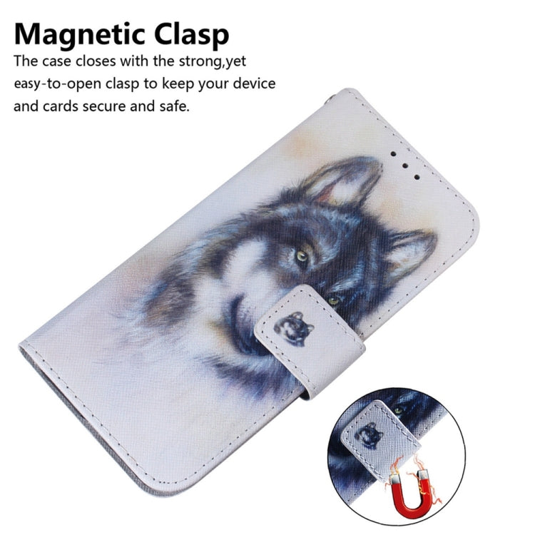 For Samsung Galaxy S25 5G Coloured Drawing Flip Leather Phone Case(White Wolf) - Galaxy S25 5G Cases by PMC Jewellery | Online Shopping South Africa | PMC Jewellery | Buy Now Pay Later Mobicred