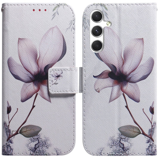 For Samsung Galaxy S25+ 5G Coloured Drawing Flip Leather Phone Case(Magnolia) - Galaxy S25+ 5G Cases by PMC Jewellery | Online Shopping South Africa | PMC Jewellery | Buy Now Pay Later Mobicred