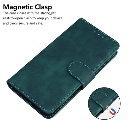 For Samsung Galaxy S25+ 5G Skin Feel Pure Color Flip Leather Phone Case(Green) - Galaxy S25+ 5G Cases by PMC Jewellery | Online Shopping South Africa | PMC Jewellery | Buy Now Pay Later Mobicred