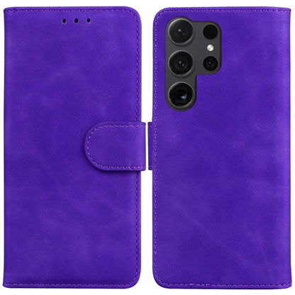 For Samsung Galaxy S25 Ultra 5G Skin Feel Pure Color Flip Leather Phone Case(Purple) - Galaxy S25 Ultra 5G Cases by PMC Jewellery | Online Shopping South Africa | PMC Jewellery | Buy Now Pay Later Mobicred