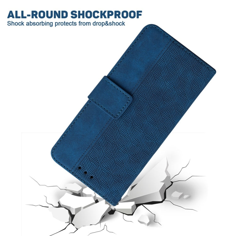 For Samsung Galaxy S25+ 5G Geometric Embossed Leather Phone Case(Blue) - Galaxy S25+ 5G Cases by PMC Jewellery | Online Shopping South Africa | PMC Jewellery | Buy Now Pay Later Mobicred