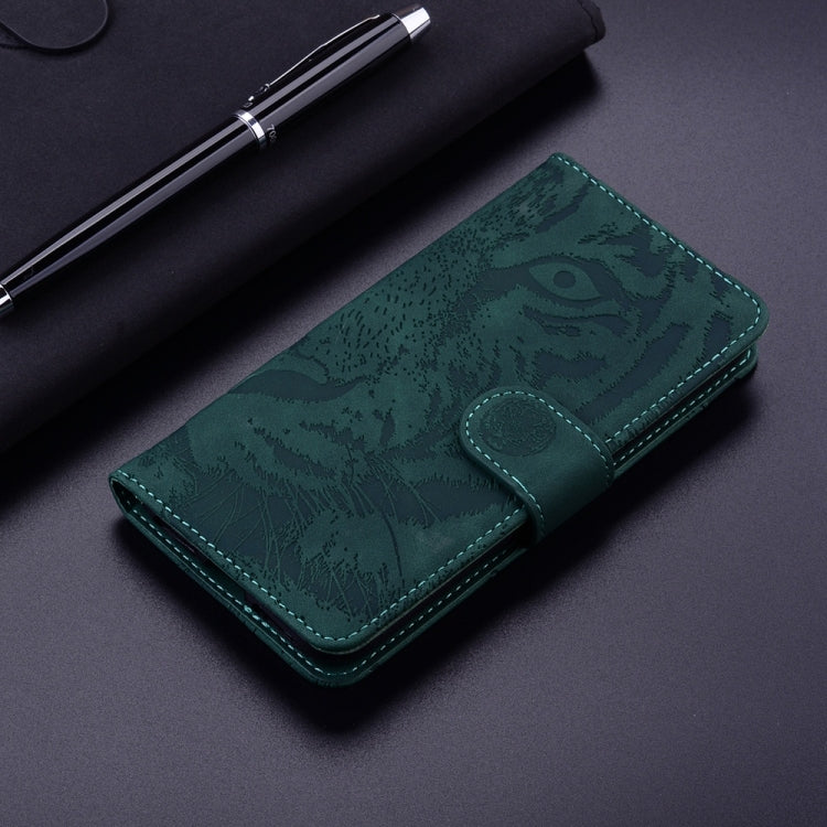 For Samsung Galaxy S25 5G Tiger Embossing Pattern Flip Leather Phone Case(Green) - Galaxy S25 5G Cases by PMC Jewellery | Online Shopping South Africa | PMC Jewellery | Buy Now Pay Later Mobicred