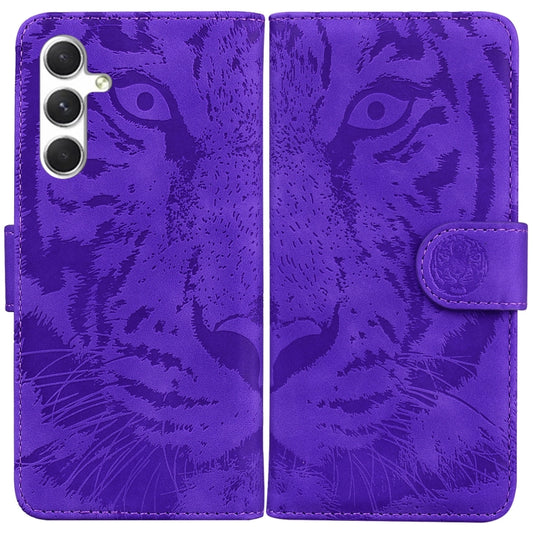 For Samsung Galaxy S25 5G Tiger Embossing Pattern Flip Leather Phone Case(Purple) - Galaxy S25 5G Cases by PMC Jewellery | Online Shopping South Africa | PMC Jewellery | Buy Now Pay Later Mobicred