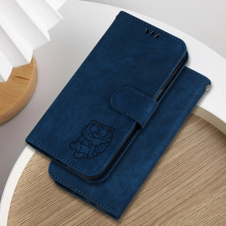 For Samsung Galaxy S25 Ultra 5G Little Tiger Embossed Leather Phone Case(Dark Blue) - Galaxy S24 Ultra 5G Cases by PMC Jewellery | Online Shopping South Africa | PMC Jewellery | Buy Now Pay Later Mobicred