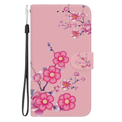 For Samsung Galaxy S25+ 5G Crystal Texture Colored Drawing Leather Phone Case(Cherry Blossoms) - Galaxy S25+ 5G Cases by PMC Jewellery | Online Shopping South Africa | PMC Jewellery | Buy Now Pay Later Mobicred