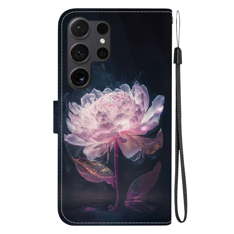 For Samsung Galaxy S25 Ultra 5G Crystal Texture Colored Drawing Leather Phone Case(Purple Peony) - Galaxy S25 Ultra 5G Cases by PMC Jewellery | Online Shopping South Africa | PMC Jewellery | Buy Now Pay Later Mobicred