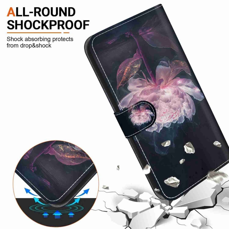 For Samsung Galaxy S25 Ultra 5G Crystal Texture Colored Drawing Leather Phone Case(Purple Peony) - Galaxy S25 Ultra 5G Cases by PMC Jewellery | Online Shopping South Africa | PMC Jewellery | Buy Now Pay Later Mobicred