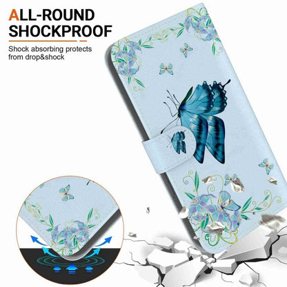 For Samsung Galaxy S25 Ultra 5G Crystal Texture Colored Drawing Leather Phone Case(Blue Pansies) - Galaxy S25 Ultra 5G Cases by PMC Jewellery | Online Shopping South Africa | PMC Jewellery | Buy Now Pay Later Mobicred