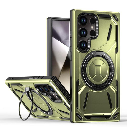 For Samsung Galaxy S25 Ultra 5G Armor II Series MagSafe Magnetic Holder Phone Case(Army Green) - Galaxy S25 Ultra 5G Cases by PMC Jewellery | Online Shopping South Africa | PMC Jewellery | Buy Now Pay Later Mobicred