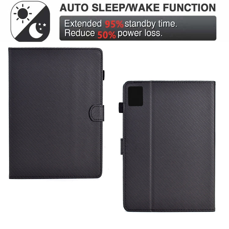 For Lenovo Tab M11 / Xiaoxin Pad 2024 Solid Color Fiber Texture Smart Tablet Leather Case(Black) - free shipping - PMC Jewellery - Order now!