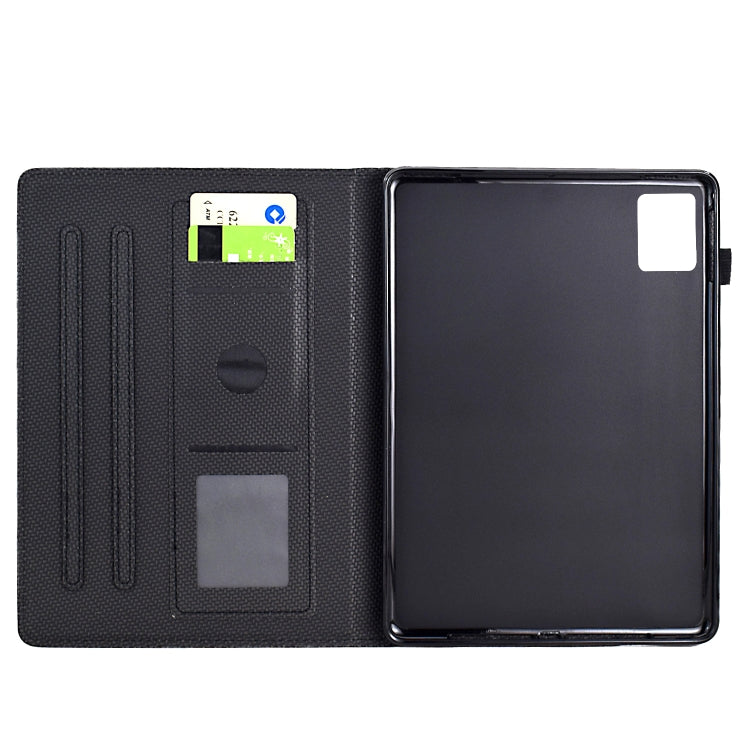 For Lenovo Tab M11 / Xiaoxin Pad 2024 Solid Color Fiber Texture Smart Tablet Leather Case(Black) - free shipping - PMC Jewellery - Order now!