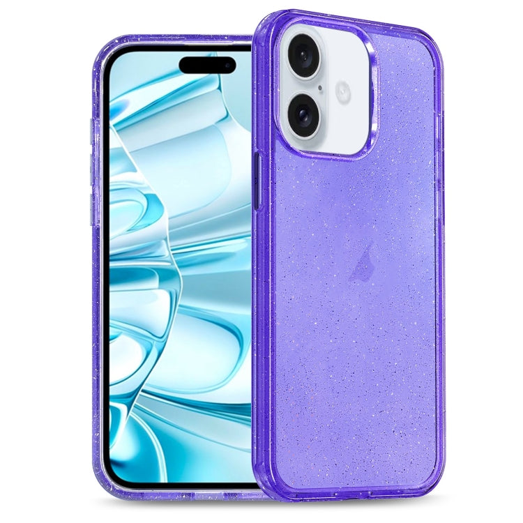 For iPhone 16 Plus Glitter Powder TPU Hybrid PC Phone Case(Purple) - iPhone 16 Plus Cases by PMC Jewellery | Online Shopping South Africa | PMC Jewellery | Buy Now Pay Later Mobicred