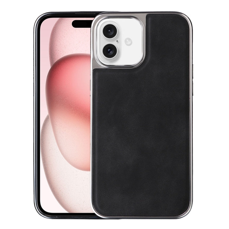 For iPhone 16 Plus Electroplated Side PU Hybrid TPU MagSafe Phone Case(Black) - iPhone 16 Plus Cases by PMC TechLife | Online Shopping South Africa | PMC TechLife | Buy Now Pay Later Mobicred