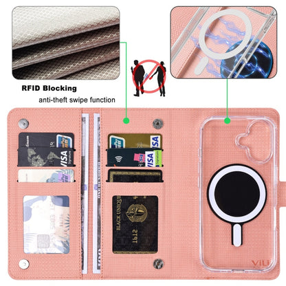 For iPhone 16 ViLi GHA-C Series RFID MagSafe Magnetic Flip Leather Phone Case(Pink) - iPhone 16 Cases by ViLi | Online Shopping South Africa | PMC Jewellery | Buy Now Pay Later Mobicred