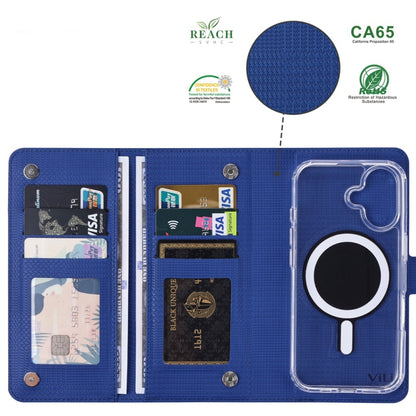 For iPhone 16 Pro ViLi GHA-C Series RFID MagSafe Magnetic Flip Leather Phone Case(Blue) - iPhone 16 Pro Cases by ViLi | Online Shopping South Africa | PMC Jewellery | Buy Now Pay Later Mobicred