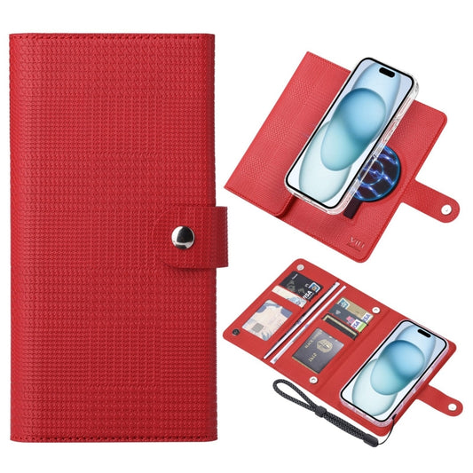 For iPhone 15 Plus ViLi GHA-C Series RFID MagSafe Magnetic Flip Leather Phone Case(Red) - iPhone 15 Plus Cases by ViLi | Online Shopping South Africa | PMC Jewellery | Buy Now Pay Later Mobicred