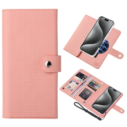 For iPhone 15 Pro ViLi GHA-C Series RFID MagSafe Magnetic Flip Leather Phone Case(Pink) - iPhone 15 Pro Cases by ViLi | Online Shopping South Africa | PMC Jewellery | Buy Now Pay Later Mobicred