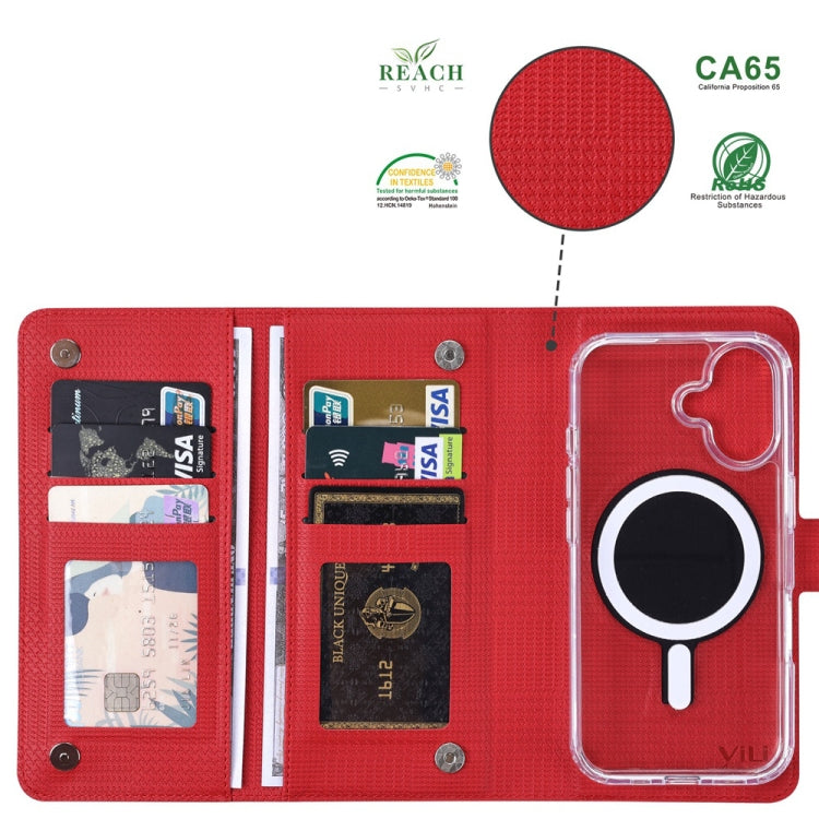 For iPhone 15 Pro ViLi GHA-C Series RFID MagSafe Magnetic Flip Leather Phone Case(Red) - iPhone 15 Pro Cases by ViLi | Online Shopping South Africa | PMC Jewellery | Buy Now Pay Later Mobicred