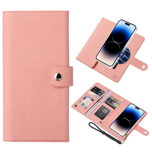 For iPhone 14 Pro Max ViLi GHA-C Series RFID MagSafe Magnetic Flip Leather Phone Case(Pink) - iPhone 14 Pro Max Cases by ViLi | Online Shopping South Africa | PMC Jewellery | Buy Now Pay Later Mobicred