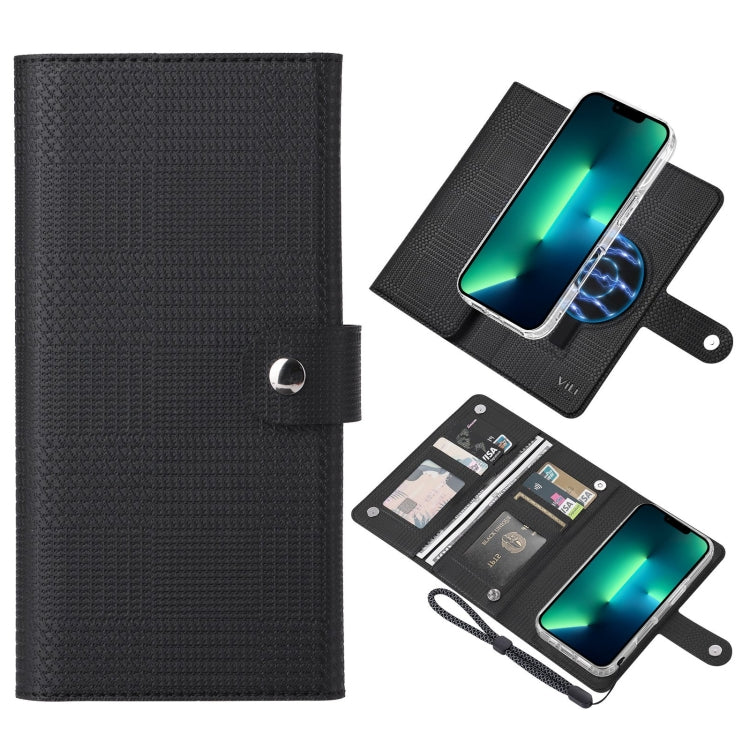 For iPhone 13 Pro ViLi GHA-C Series RFID MagSafe Magnetic Flip Leather Phone Case(Black) - free shipping - PMC Jewellery - Order now!