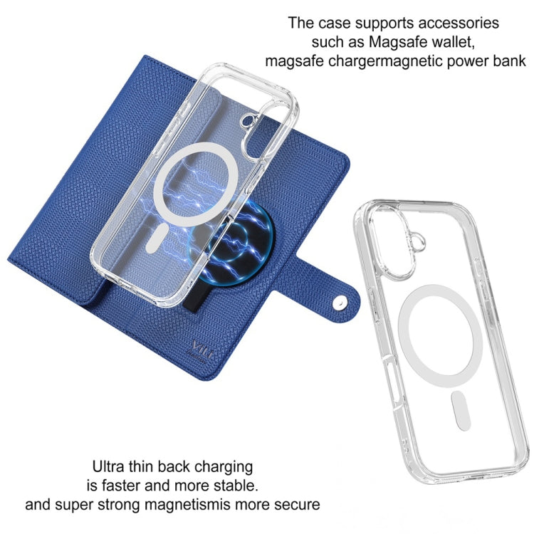 For iPhone 13 Pro ViLi GHA-C Series RFID MagSafe Magnetic Flip Leather Phone Case(Blue) - free shipping - PMC Jewellery - Order now!
