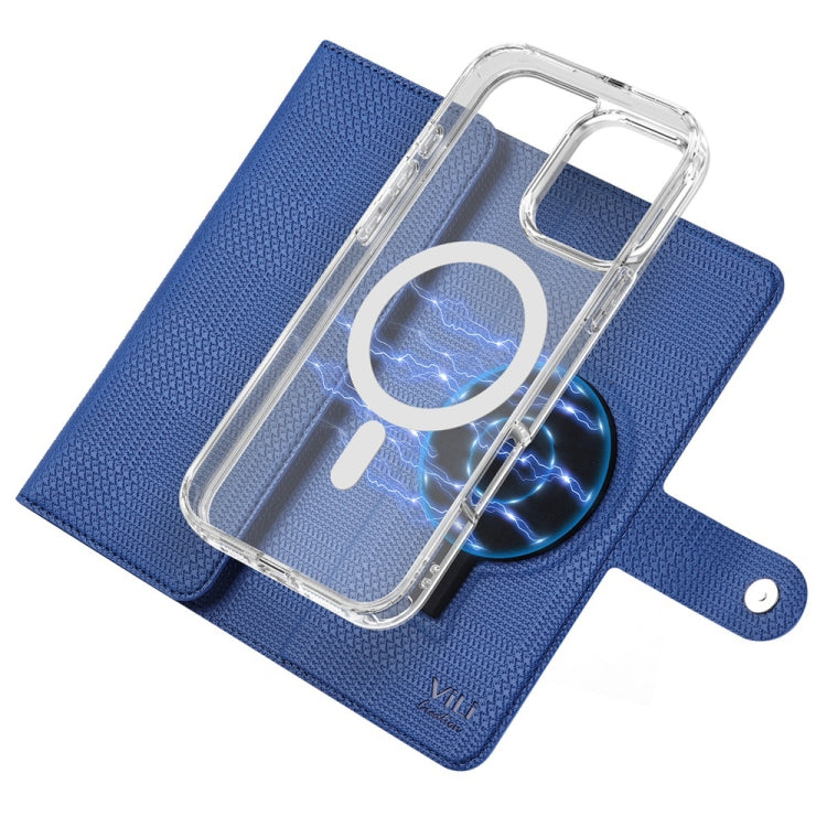 For iPhone 16 Pro ViLi GHB-C Series RFID MagSafe Magnetic Flip Leather Phone Case(Blue) - iPhone 16 Pro Cases by ViLi | Online Shopping South Africa | PMC Jewellery | Buy Now Pay Later Mobicred