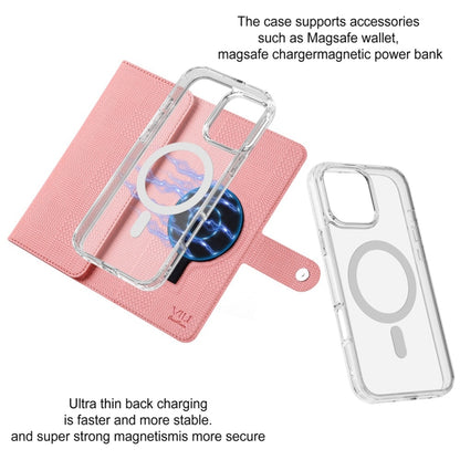 For iPhone 14 ViLi GHB-C Series RFID MagSafe Magnetic Flip Leather Phone Case(Pink) - iPhone 14 Cases by ViLi | Online Shopping South Africa | PMC Jewellery | Buy Now Pay Later Mobicred