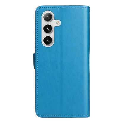 For Samsung Galaxy S25+ / S24+ 5G Cat and Bee Embossed Flip Leather Phone Case(Blue) - Galaxy S25+ 5G Cases by PMC Jewellery | Online Shopping South Africa | PMC Jewellery | Buy Now Pay Later Mobicred