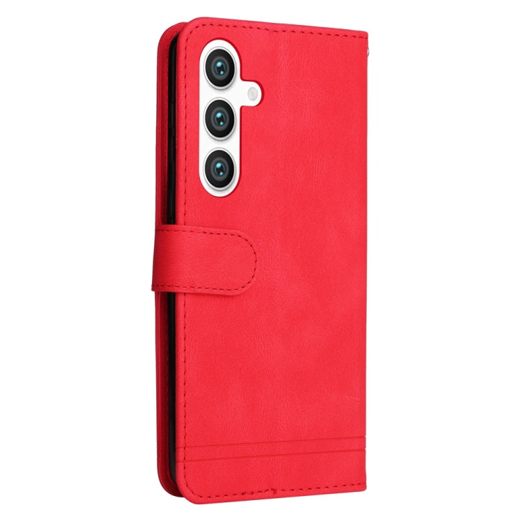 For Samsung Galaxy S25 5G Skin Feel Life Tree Metal Button Leather Phone Case(Red) - Galaxy S25 5G Cases by PMC Jewellery | Online Shopping South Africa | PMC Jewellery | Buy Now Pay Later Mobicred