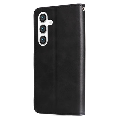 For Samsung Galaxy S25 5G Fashion Calf Texture Zipper Leather Phone Case(Black) - Galaxy S25 5G Cases by PMC Jewellery | Online Shopping South Africa | PMC Jewellery | Buy Now Pay Later Mobicred