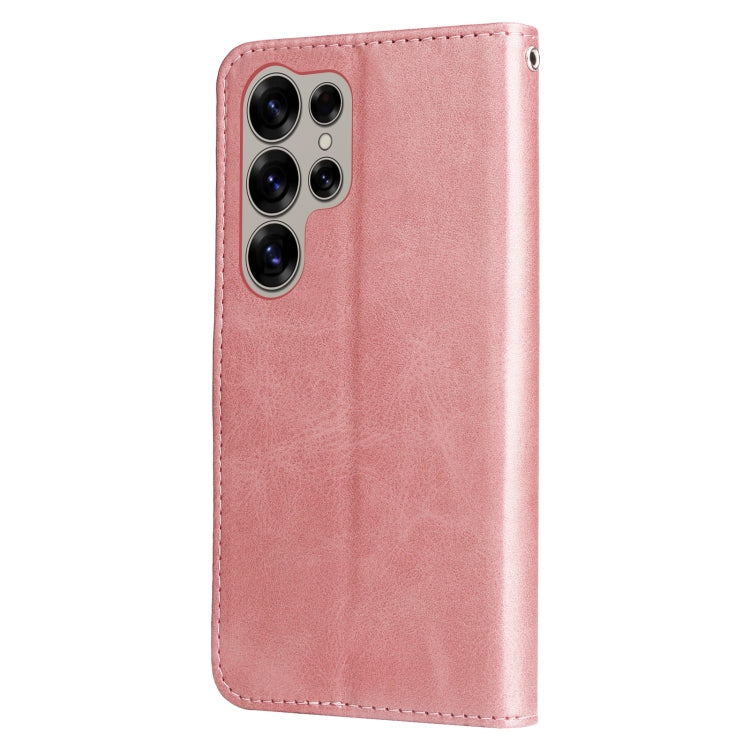 For Samsung Galaxy S25 Ultra 5G Fashion Calf Texture Zipper Leather Phone Case(Rose Gold) - Galaxy S25 Ultra 5G Cases by PMC Jewellery | Online Shopping South Africa | PMC Jewellery | Buy Now Pay Later Mobicred