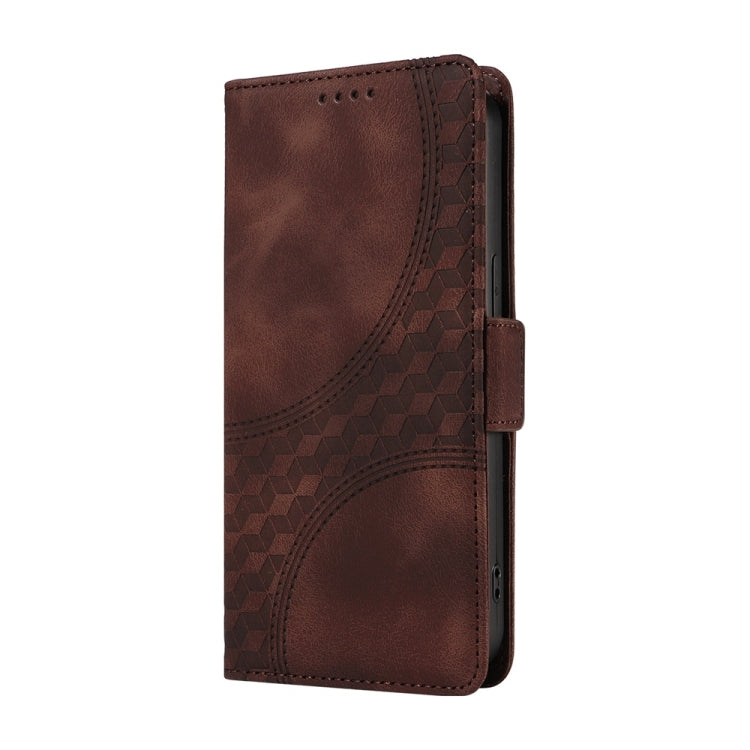 For Samsung Galaxy S25+ 5G Embossed Rhombus Starry Leather Phone Case(Brown) - Galaxy S25+ 5G Cases by PMC Jewellery | Online Shopping South Africa | PMC Jewellery | Buy Now Pay Later Mobicred