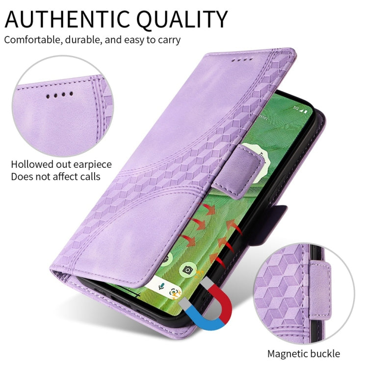 For Samsung Galaxy S25 Ultra 5G Embossed Rhombus Starry Leather Phone Case(Purple) - Galaxy S25 Ultra 5G Cases by PMC Jewellery | Online Shopping South Africa | PMC Jewellery | Buy Now Pay Later Mobicred