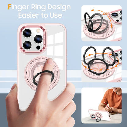 For iPhone 16 Pro Magnetic Rotating Ring Holder Phone Case(Pink) - iPhone 16 Pro Cases by PMC Jewellery | Online Shopping South Africa | PMC Jewellery | Buy Now Pay Later Mobicred