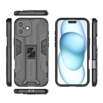 For iPhone 16 Plus Supersonic PC + TPU Holder Phone Case(Black) - iPhone 16 Plus Cases by PMC Jewellery | Online Shopping South Africa | PMC Jewellery | Buy Now Pay Later Mobicred