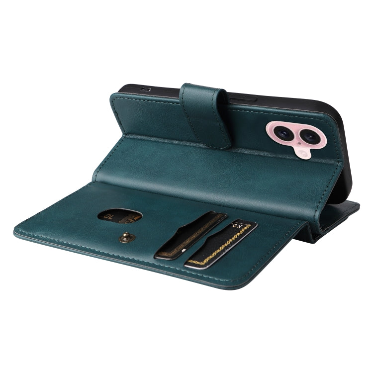 For iPhone 16 Multi-Function Wallet 10 Card Slots Leather Phone Case(Dark Green) - iPhone 16 Cases by PMC Jewellery | Online Shopping South Africa | PMC Jewellery | Buy Now Pay Later Mobicred