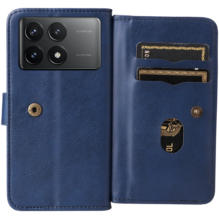 For Redmi K70 Multi-Function Wallet 10 Card Slots Leather Phone Case(Dark Blue) - K70 Cases by PMC Jewellery | Online Shopping South Africa | PMC Jewellery | Buy Now Pay Later Mobicred