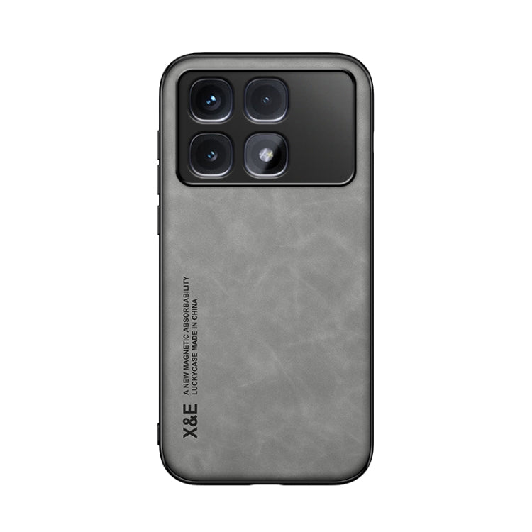 For Redmi K70 Ultra Skin Feel Magnetic Leather Back Phone Case(Light Grey) - Xiaomi Cases by PMC Jewellery | Online Shopping South Africa | PMC Jewellery | Buy Now Pay Later Mobicred