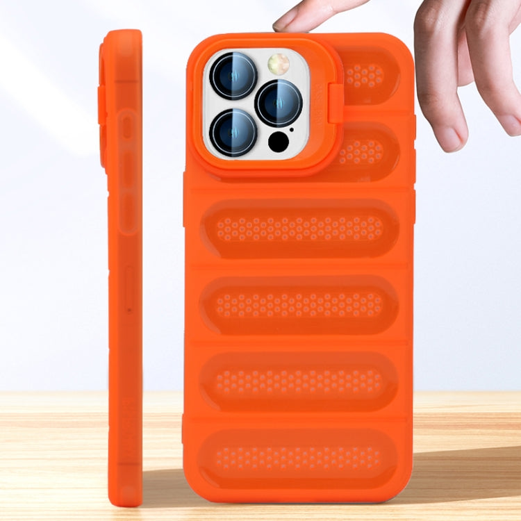 For iPhone 16 Pro Max Invisible Holder Cooling Phone Case(Transparent Orange) - iPhone 16 Pro Max Cases by PMC Jewellery | Online Shopping South Africa | PMC Jewellery | Buy Now Pay Later Mobicred