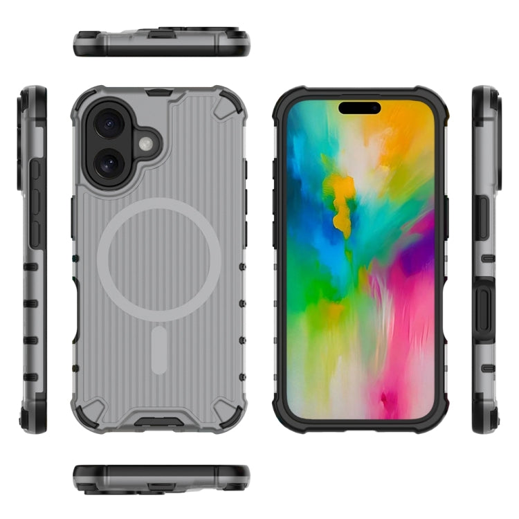 For iPhone 16 Grating Airbag Shockproof MagSafe Frosted Phone Case(Black) - iPhone 16 Cases by PMC Jewellery | Online Shopping South Africa | PMC Jewellery | Buy Now Pay Later Mobicred