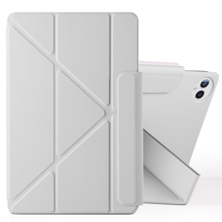 For Huawei MatePad Pro 12.2 2024 Fixed Buckle Magnetic Deformation Leather Tablet Case(Grey) - Huawei by PMC TechLife | Online Shopping South Africa | PMC TechLife | Buy Now Pay Later Mobicred
