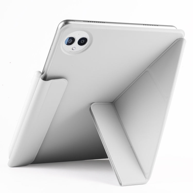 For Huawei MatePad Pro 12.2 2024 Fixed Buckle Magnetic Deformation Leather Tablet Case(Grey) - Huawei by PMC TechLife | Online Shopping South Africa | PMC TechLife | Buy Now Pay Later Mobicred