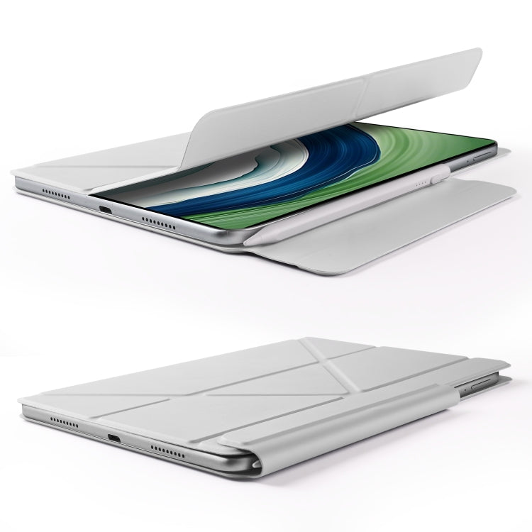 For Huawei MatePad Pro 12.2 2024 Fixed Buckle Magnetic Deformation Leather Tablet Case(Grey) - Huawei by PMC TechLife | Online Shopping South Africa | PMC TechLife | Buy Now Pay Later Mobicred
