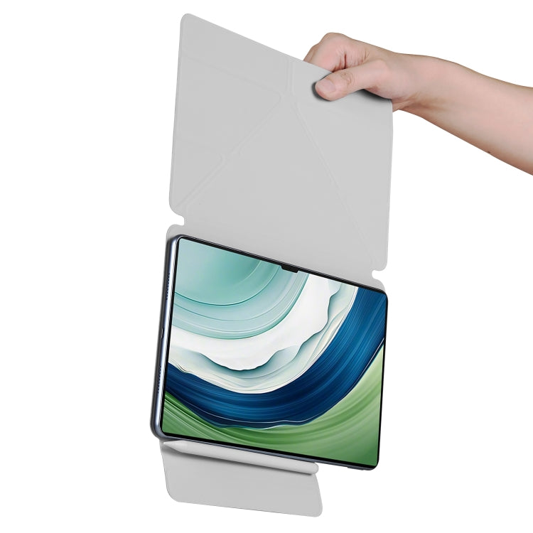 For Huawei MatePad Pro 12.2 2024 Fixed Buckle Magnetic Deformation Leather Tablet Case(Grey) - Huawei by PMC TechLife | Online Shopping South Africa | PMC TechLife | Buy Now Pay Later Mobicred