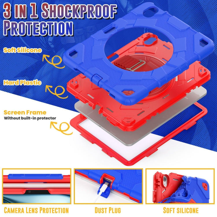 For iPad Air 11 2024 Spider Hand Grip Turntable Stand Tablet Case(Red Blue) - iPad Air 11 2024 Cases by PMC Jewellery | Online Shopping South Africa | PMC Jewellery | Buy Now Pay Later Mobicred