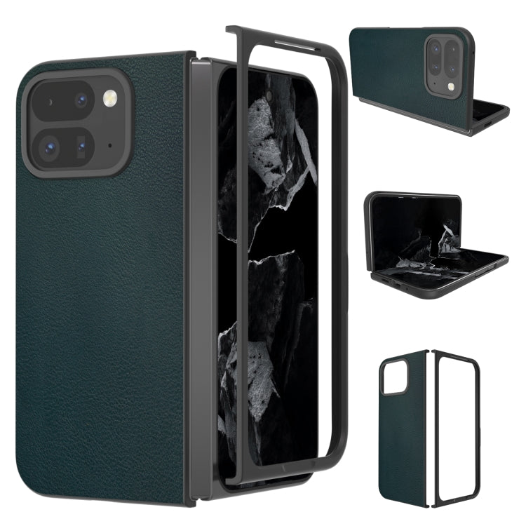 For Google Pixel 9 Pro Fold PU Leather Black Frame Full Coverage Phone Case(Green) - Google Cases by PMC Jewellery | Online Shopping South Africa | PMC Jewellery | Buy Now Pay Later Mobicred