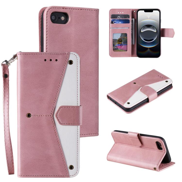 For iPhone 16e Nail Skin Feel Stitching Calf Texture Leather Phone Case(Rose Gold) - free shipping - PMC TechLife - Order now!
